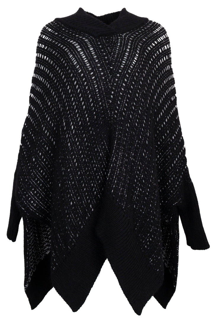 SAINT LAURENT 2019 Knit Poncho Black Silver