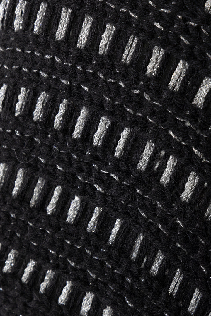 SAINT LAURENT 2019 Knit Poncho Black Silver