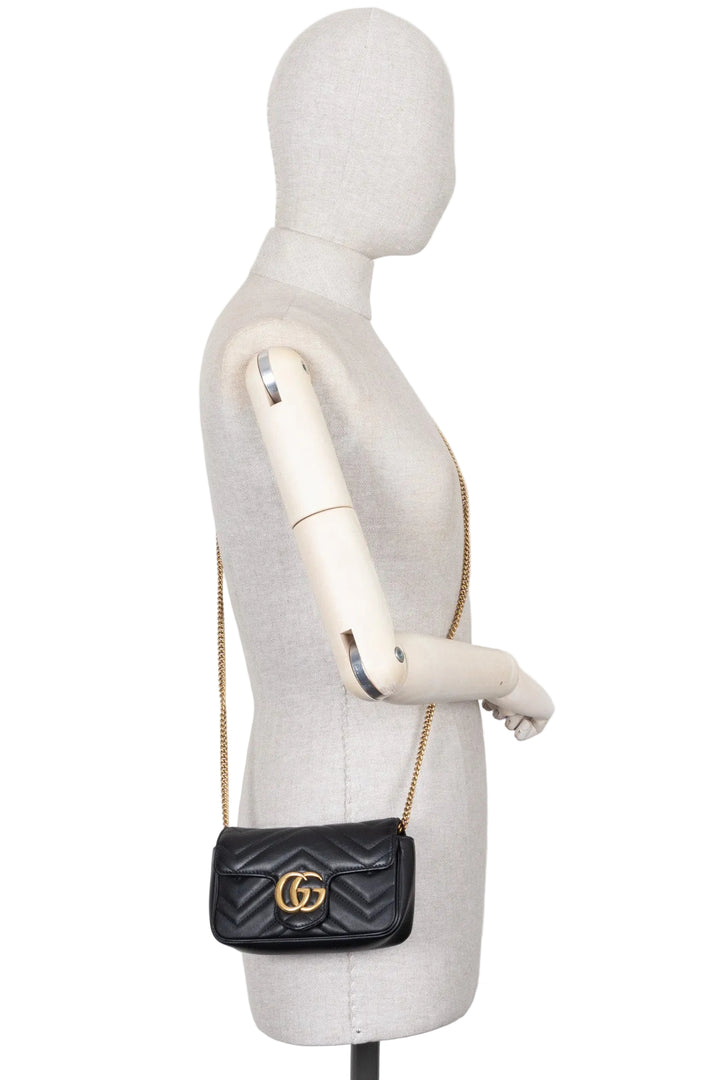 GUCCI Marmont Super Mini Leather Black