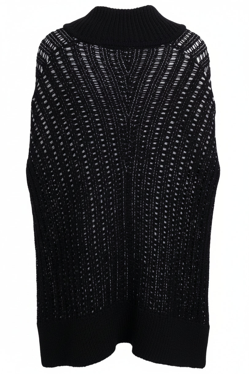 SAINT LAURENT 2019 Knit Poncho Black Silver