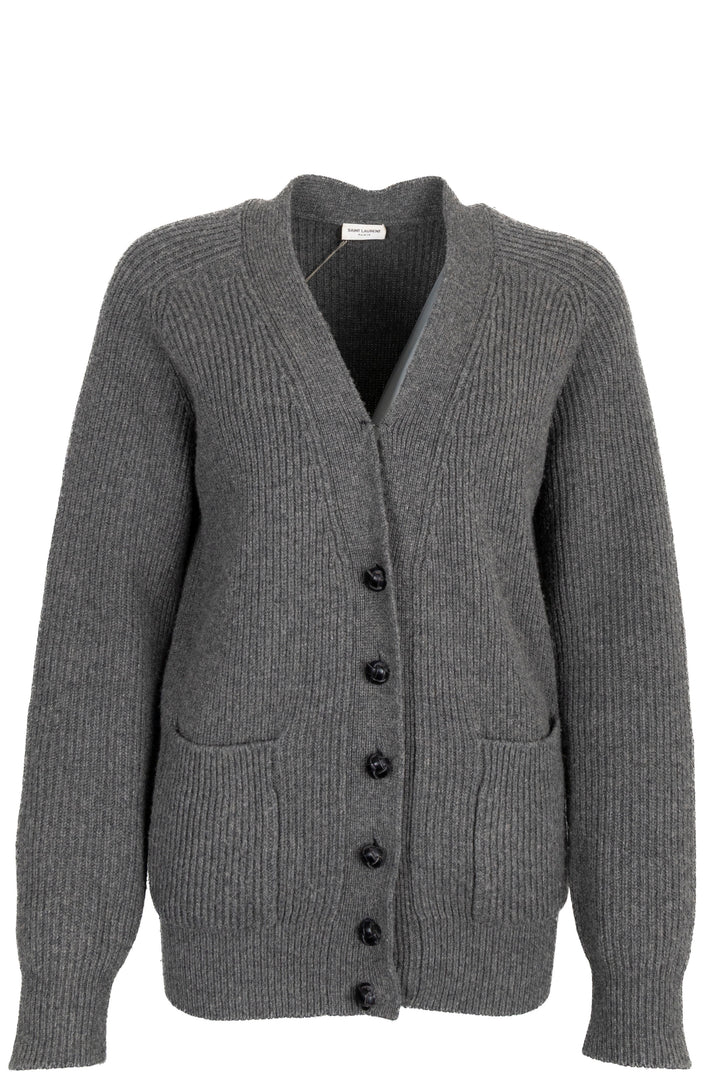 SAINT LAURENT 2022 Knit Cardigan Camel Hair Grey