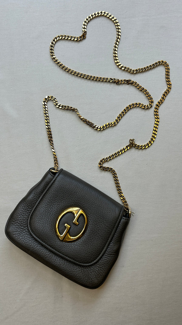 GUCCI 1973 Crossbody Bag Dark Grey