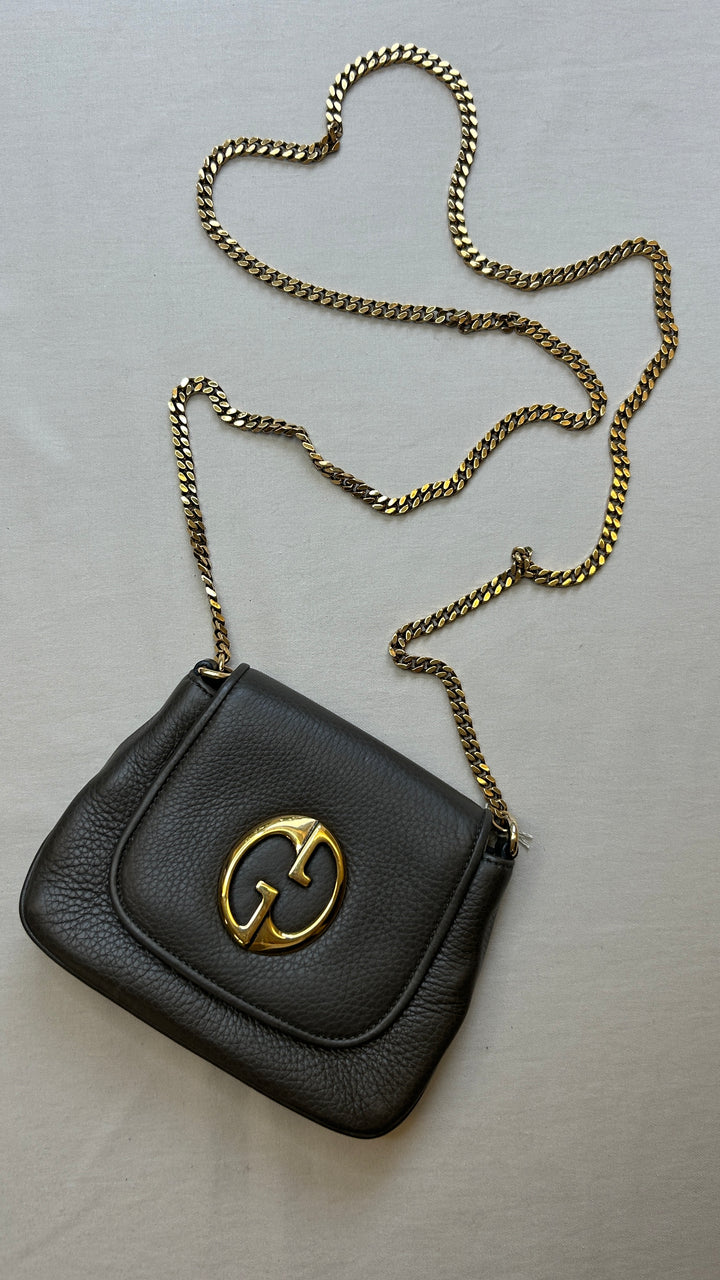GUCCI 1973 Crossbody Bag Dark Grey