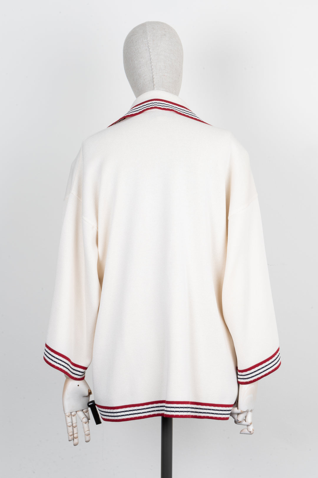 GUCCI Knit Jacket Ivory Red