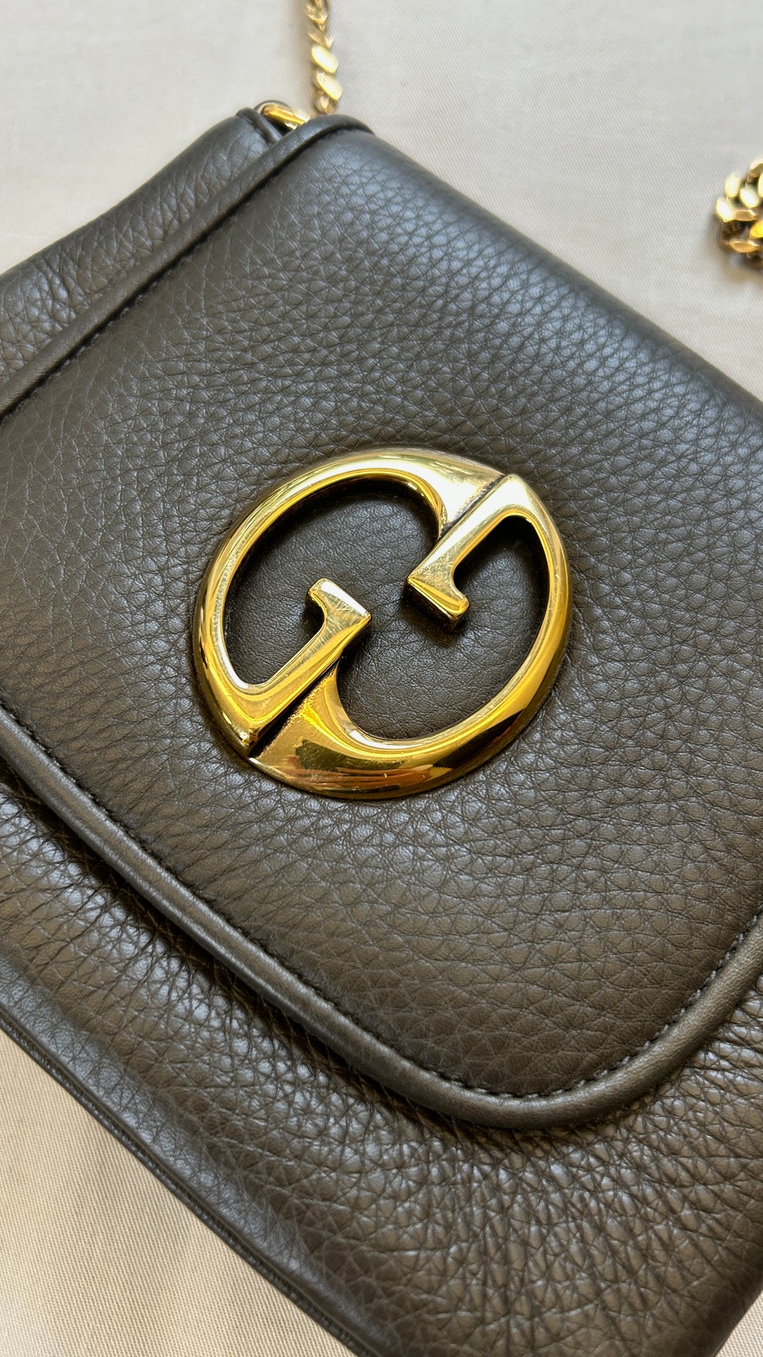 GUCCI 1973 Crossbody Bag Dark Grey