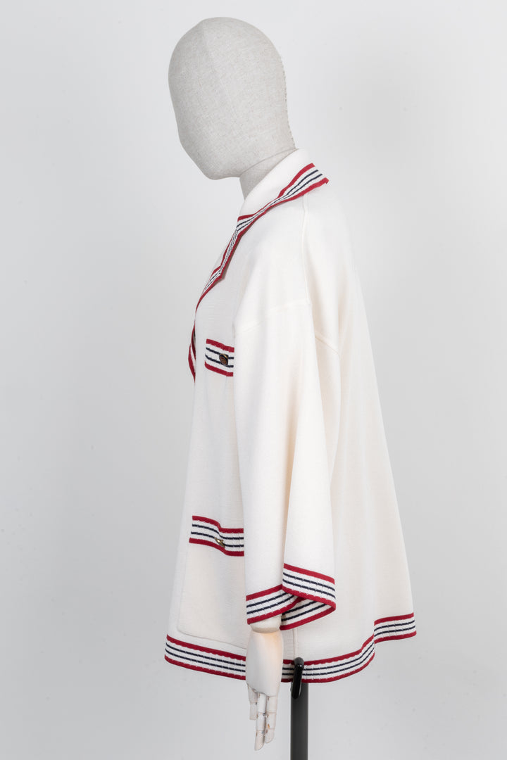 GUCCI Knit Jacket Ivory Red