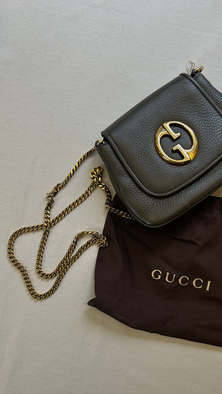 GUCCI 1973 Crossbody Bag Dark Grey