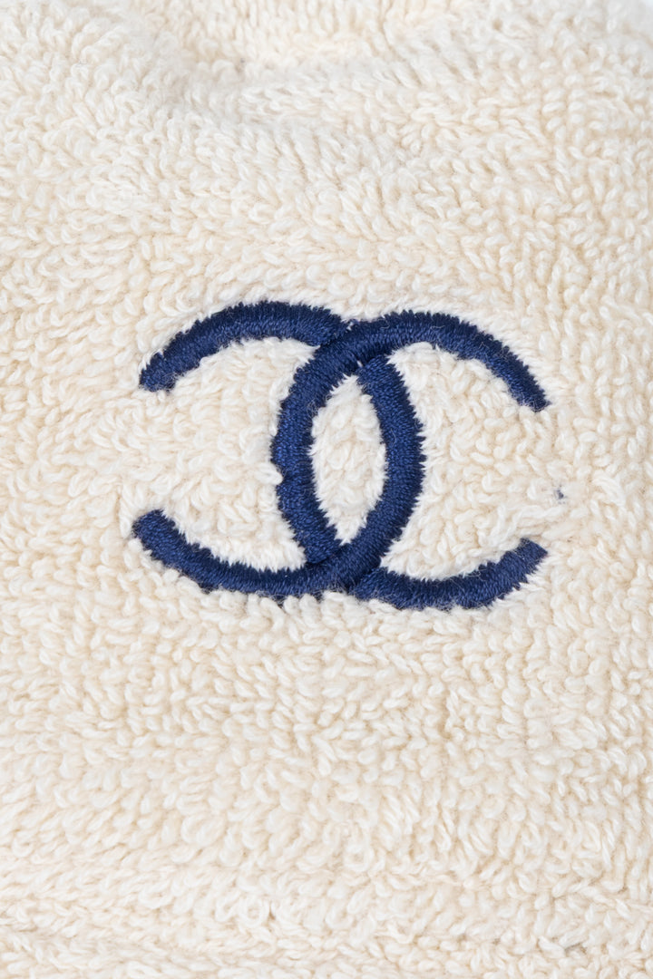 CHANEL Bucket Hat Terry Cloth Beige