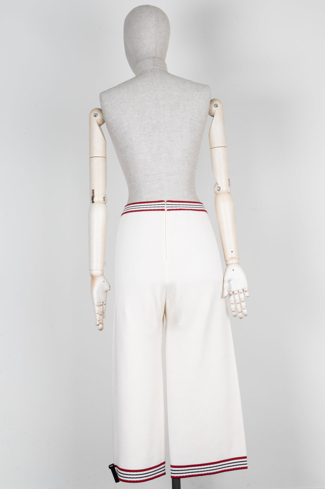 GUCCI Knit Pants Ivory Red