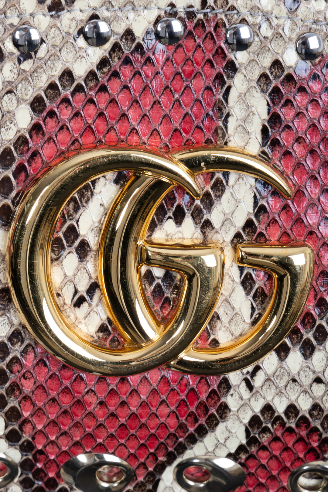 GUCCI Grand cabas Arli en python rouge et crème