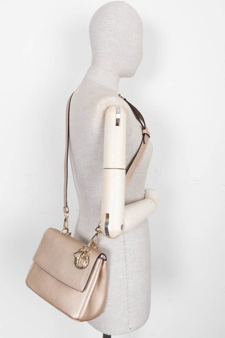 CHRISTIAN DIOR Mini Be Dior Leather Gold Pink