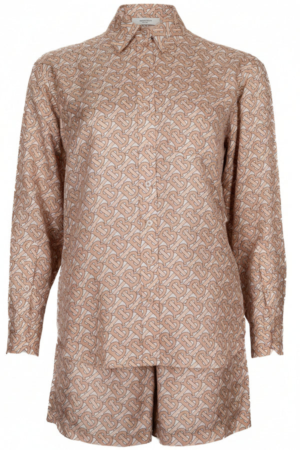 BURBERRY Monogram Two Piece Silk Rosé White
