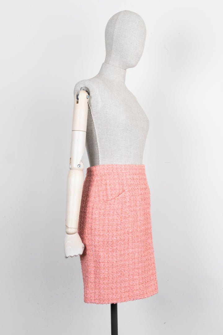 CHANEL 2020 Tweed Skirt Coral