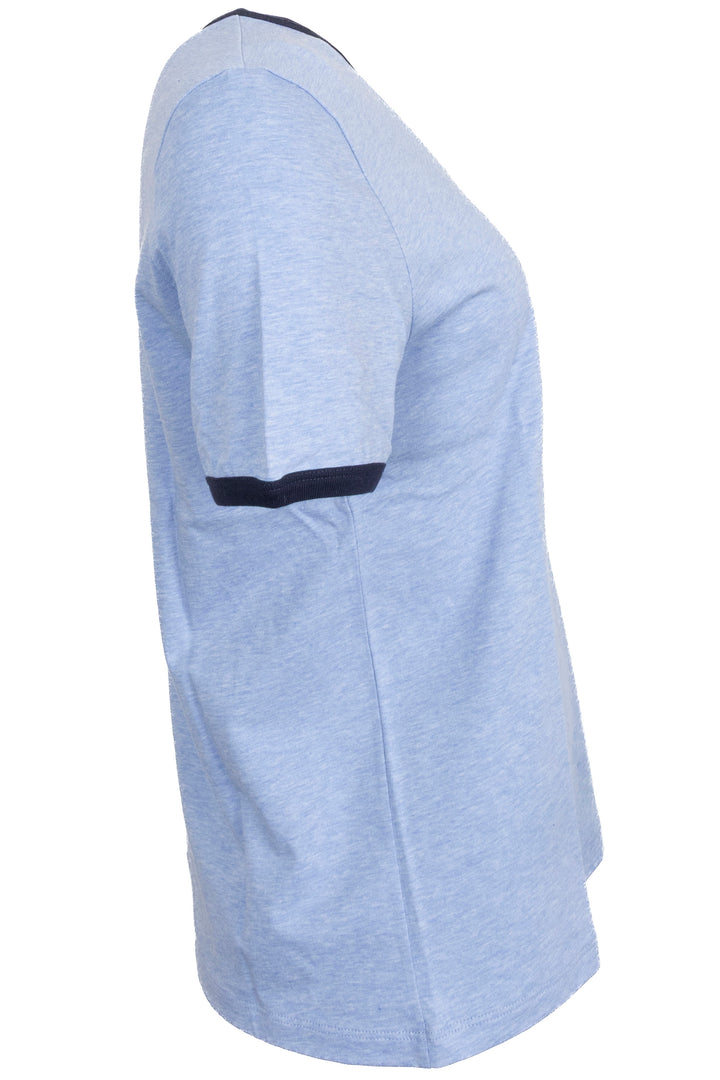 CELINE T-Shirt Calèche Logo Cotton Blue