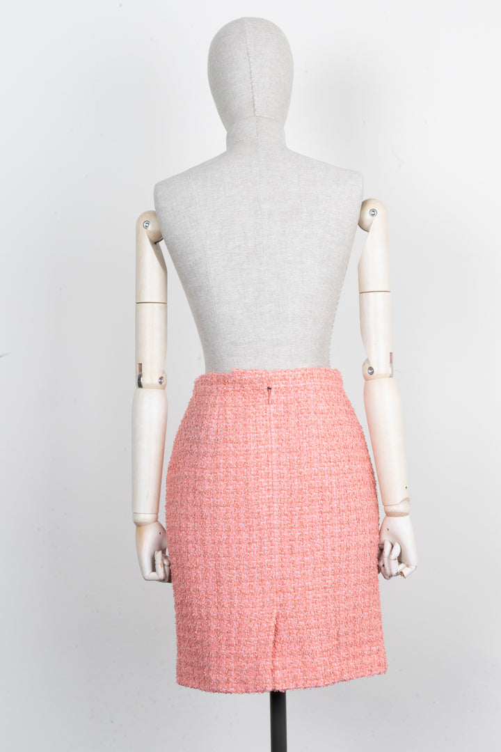 CHANEL 2020 Tweed Skirt Coral