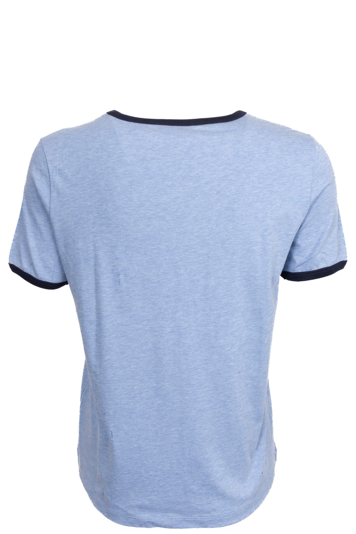 CELINE T-Shirt Calèche Logo Cotton Blue