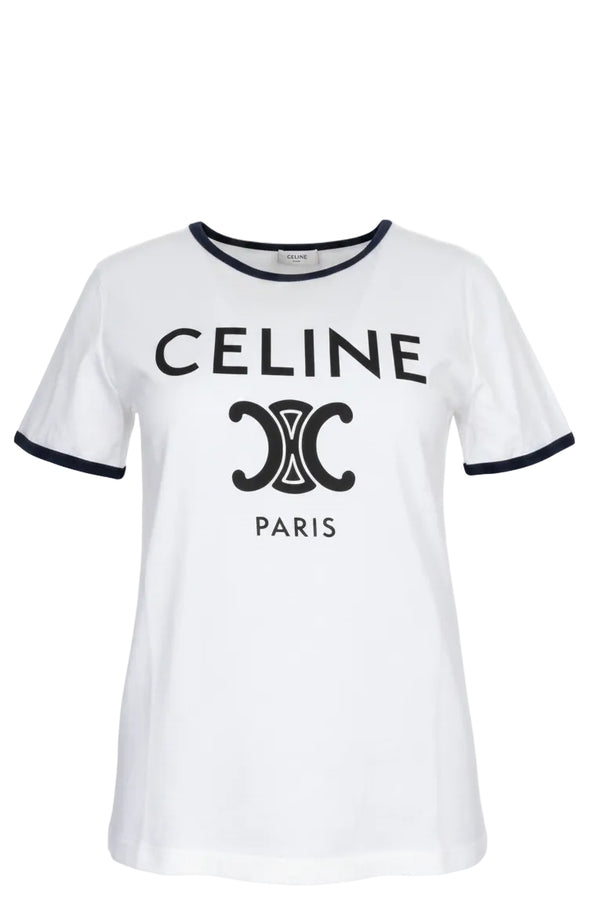 CELINE Celine T-shirt Coton Blanc Noir