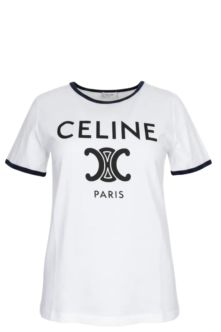 CELINE Celine T-Shirt Coton White Black