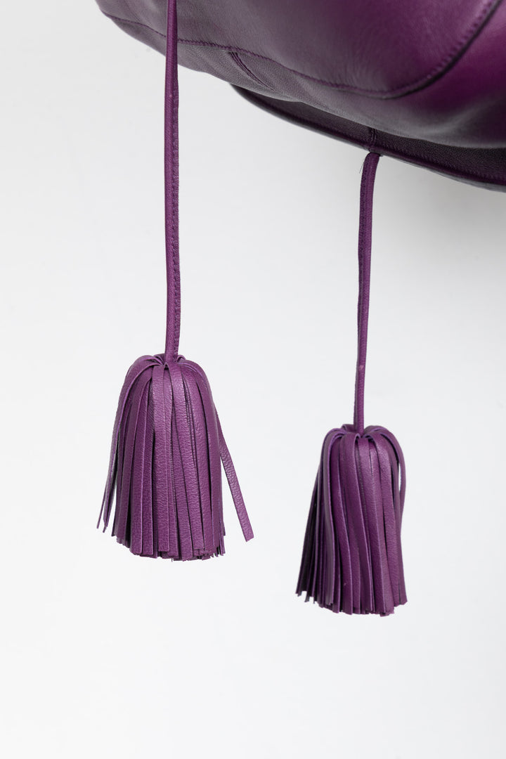 LOEWE Nila Anagram Tassel Crossbody Bag Nappa Purple