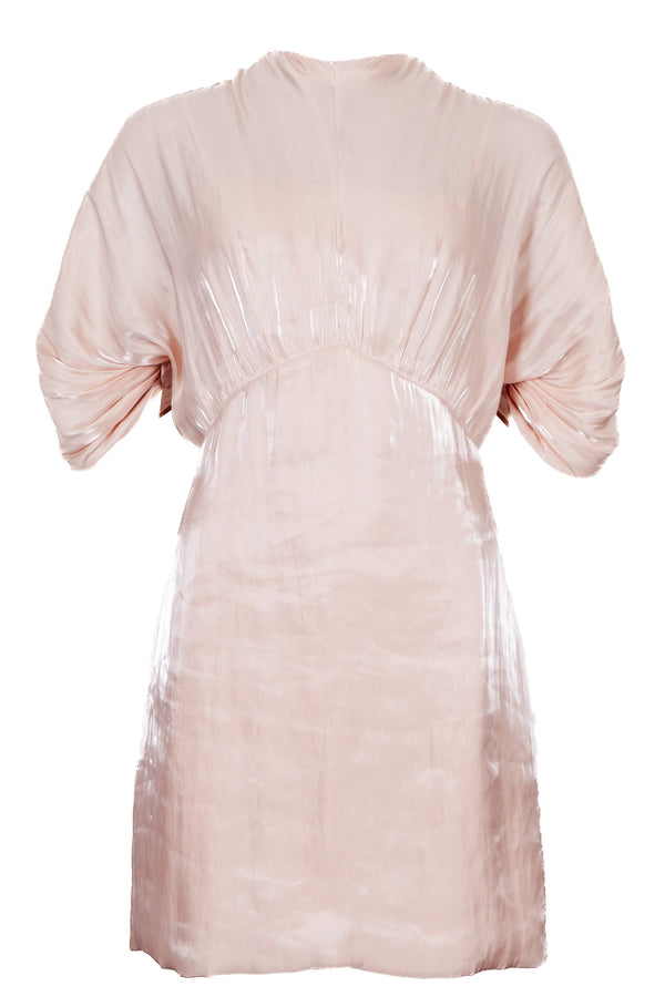 PRADA Ruffled Midi Dress Shiny Pink
