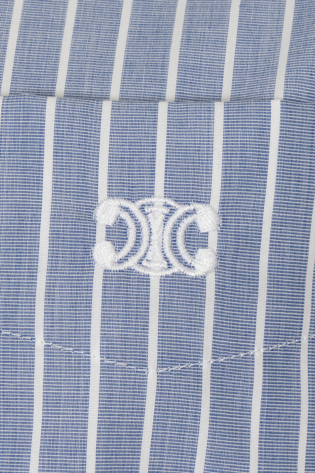 CELINE Shirt Coton Blue White Stripes