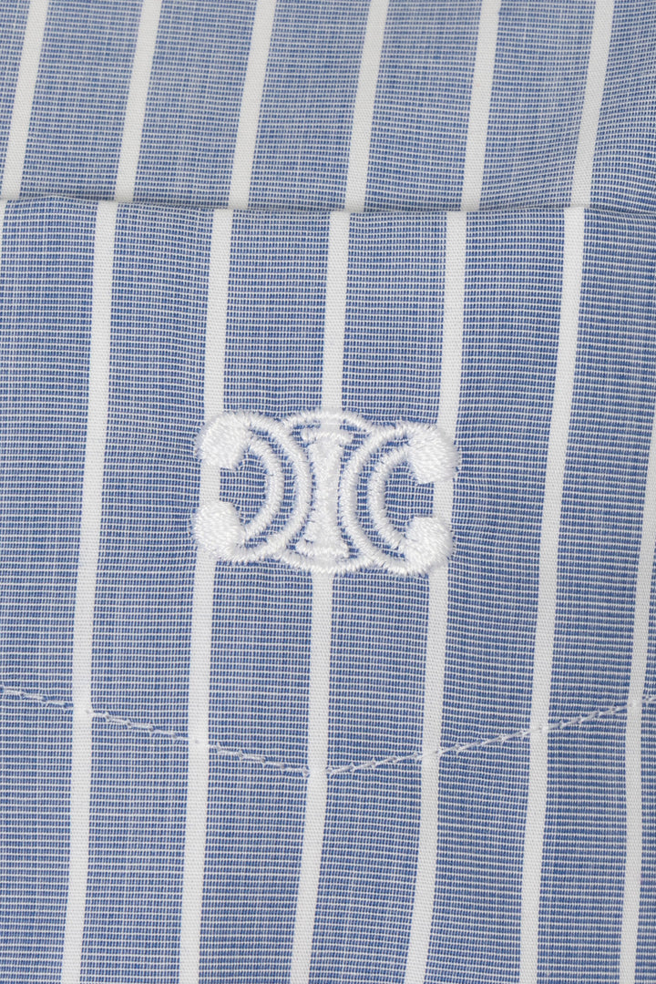 CELINE Shirt Coton Blue White Stripes