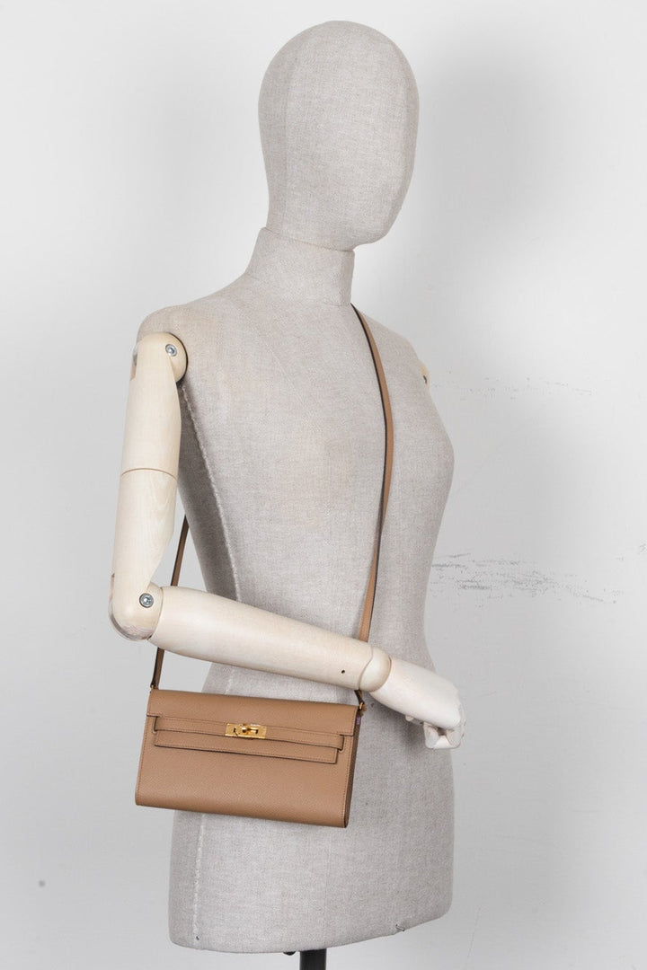 HERMÈS Kelly To Go Chai Mauve Sylvestre Epsom