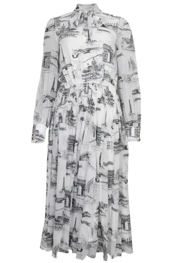 CELINE Paris Maxi Dress Black White