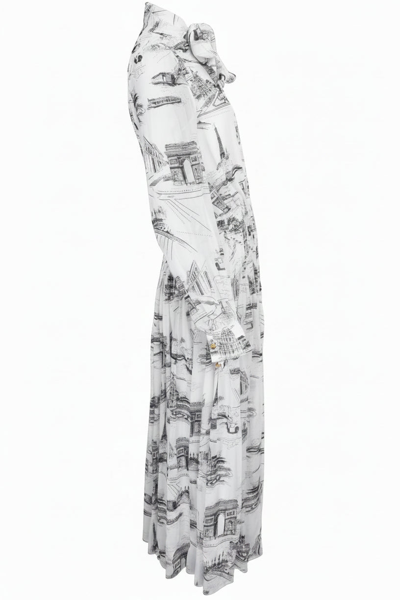 CELINE Paris Maxi Dress Black White