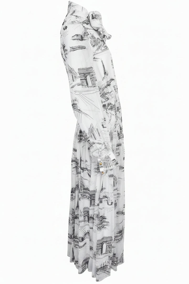 CELINE Paris Maxi Dress Black White
