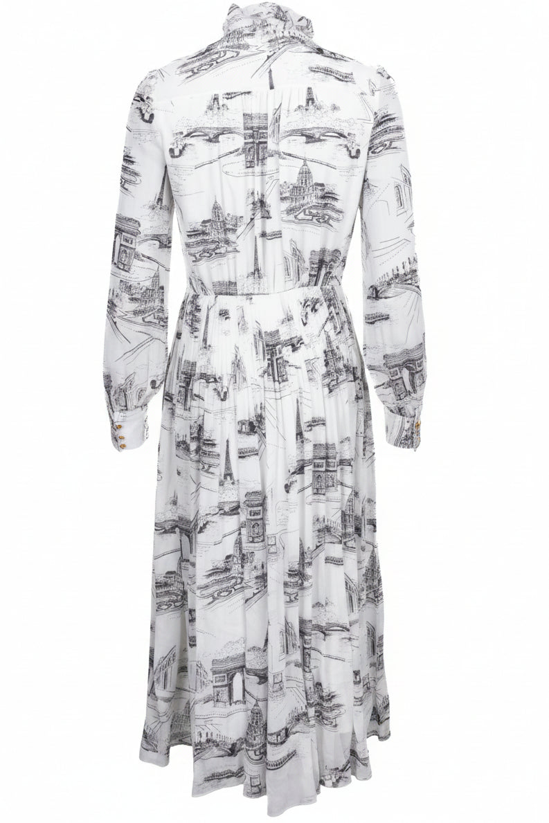 CELINE Paris Maxi Dress Black White