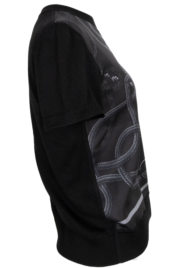 HERMÈS Twillaine Top Palefroi Remix Black Grey