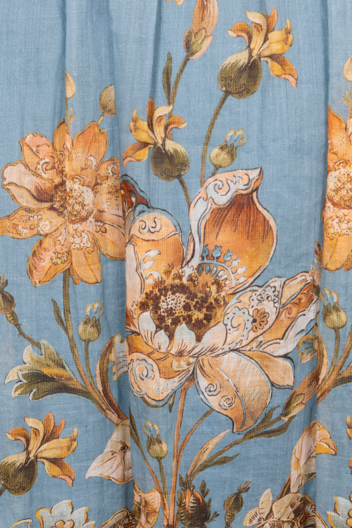 Robe à Imprimé Floral Découpé ZIMMERMANN Bleu
