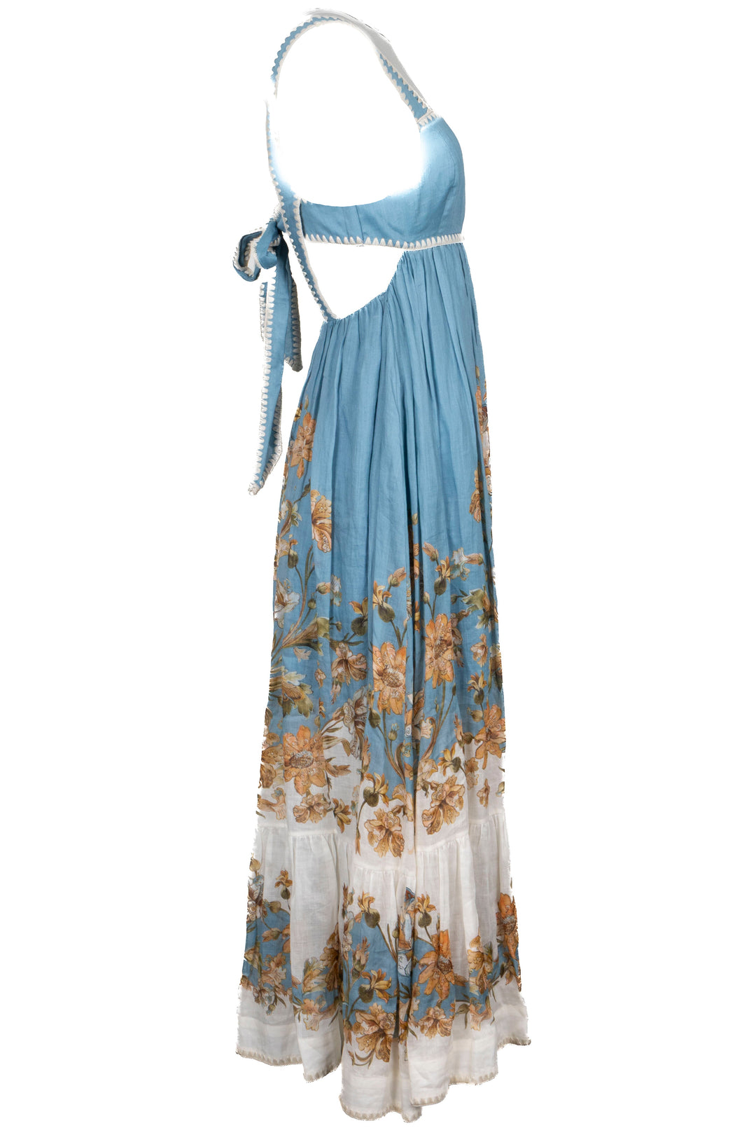 Robe à Imprimé Floral Découpé ZIMMERMANN Bleu