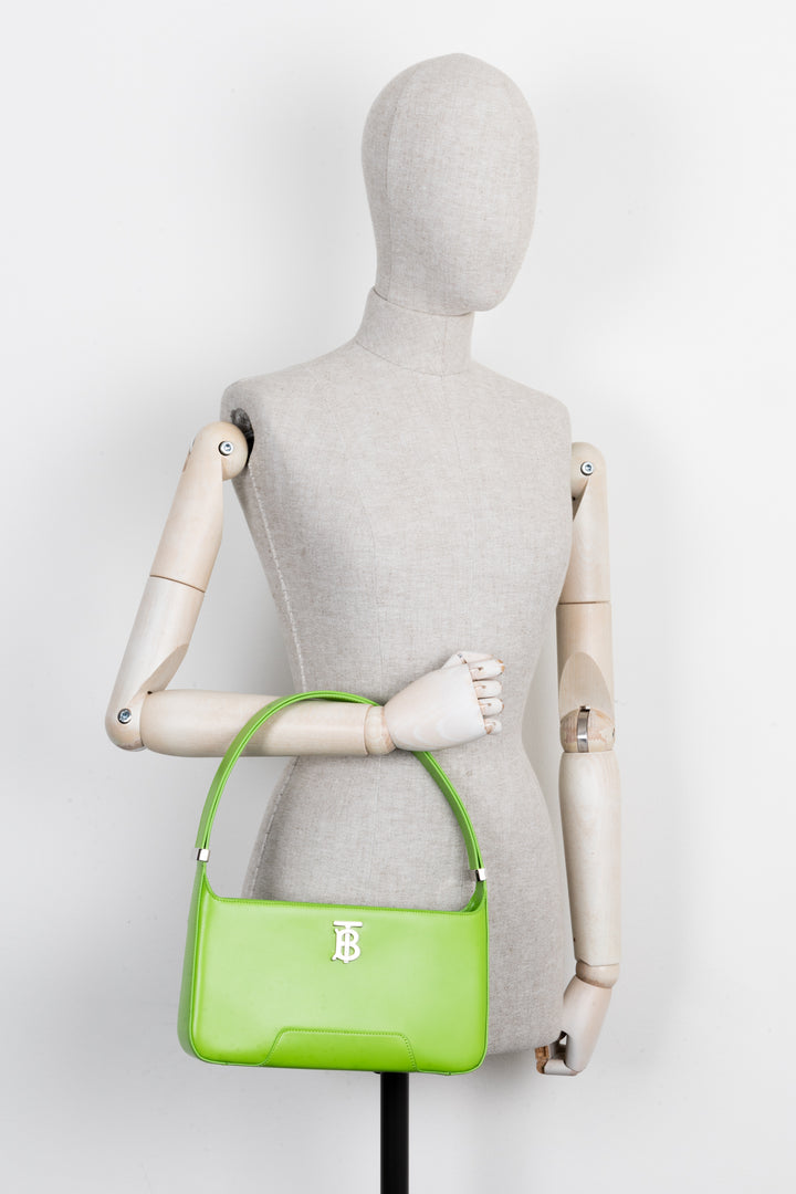 BURBERRY TB Shoulder Bag Leather Brillant Green