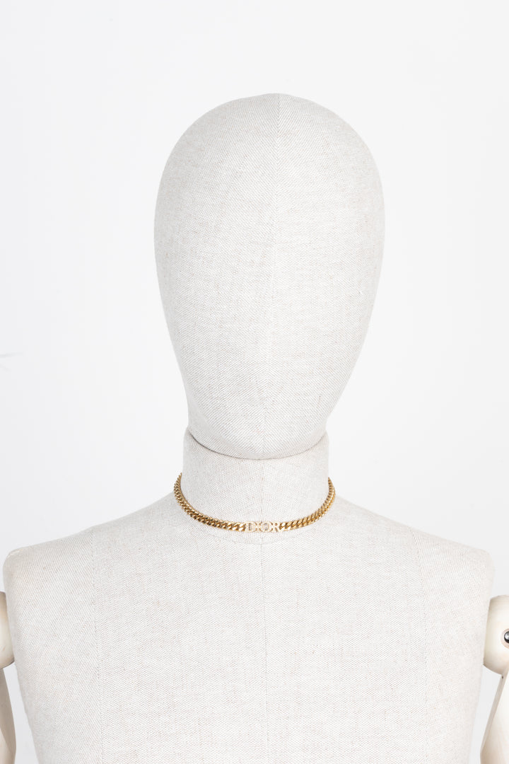 CHRISTIAN DIOR 30 Montaigne Chain Short Necklace Gold