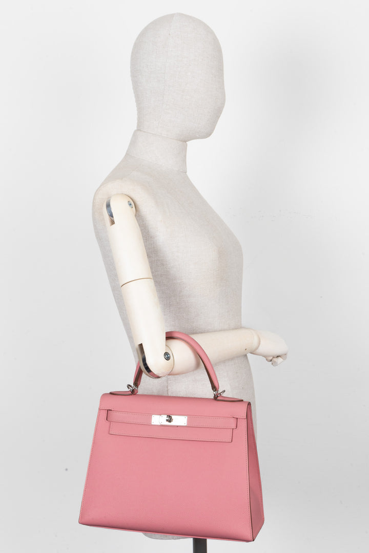 HERMÈS Kelly 28 Sellier Epsom Rose Confetti