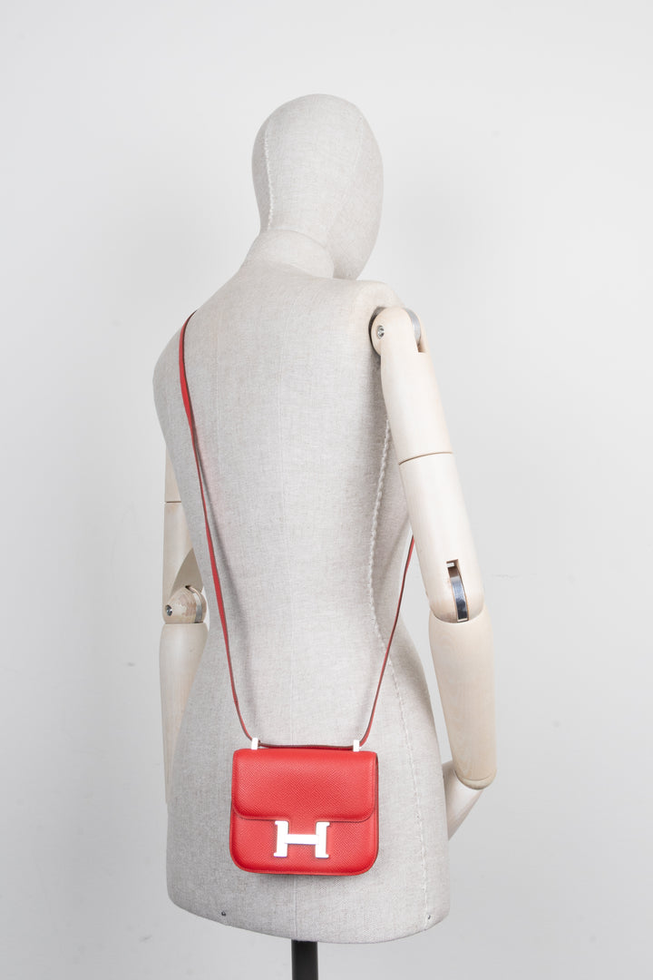 HERMÈS Constance 14 Micro Epsom Rouge de Coeur