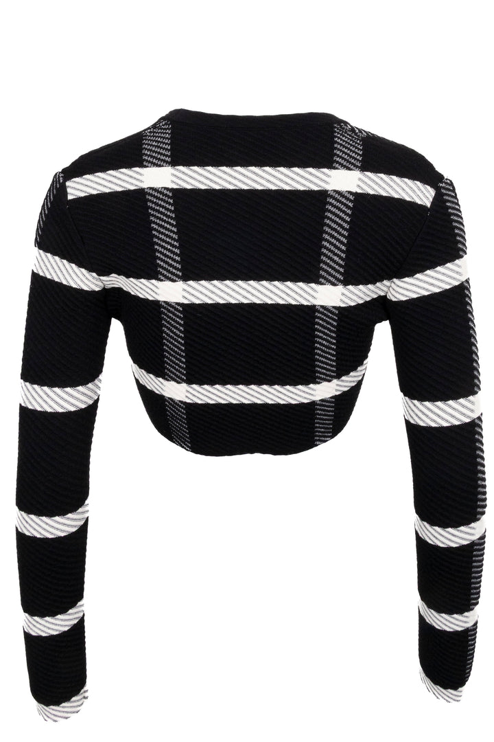 ALAÏA Cropped Cardigan Wool Black White