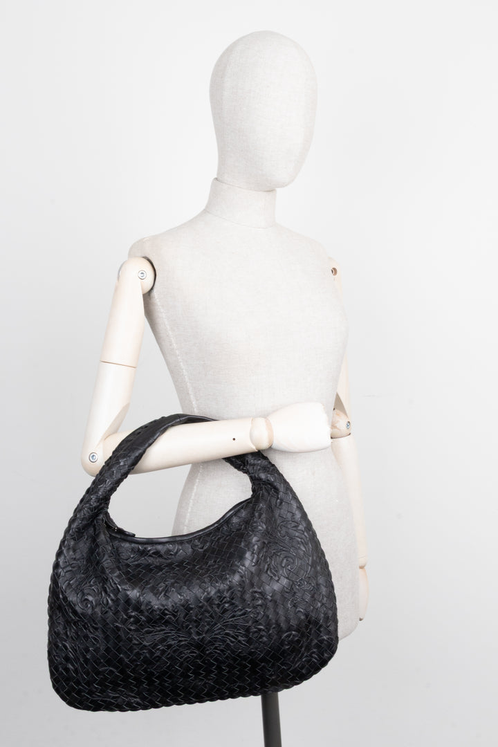 BOTTEGA VENETA Intrecciato Small Hobo Bag Black