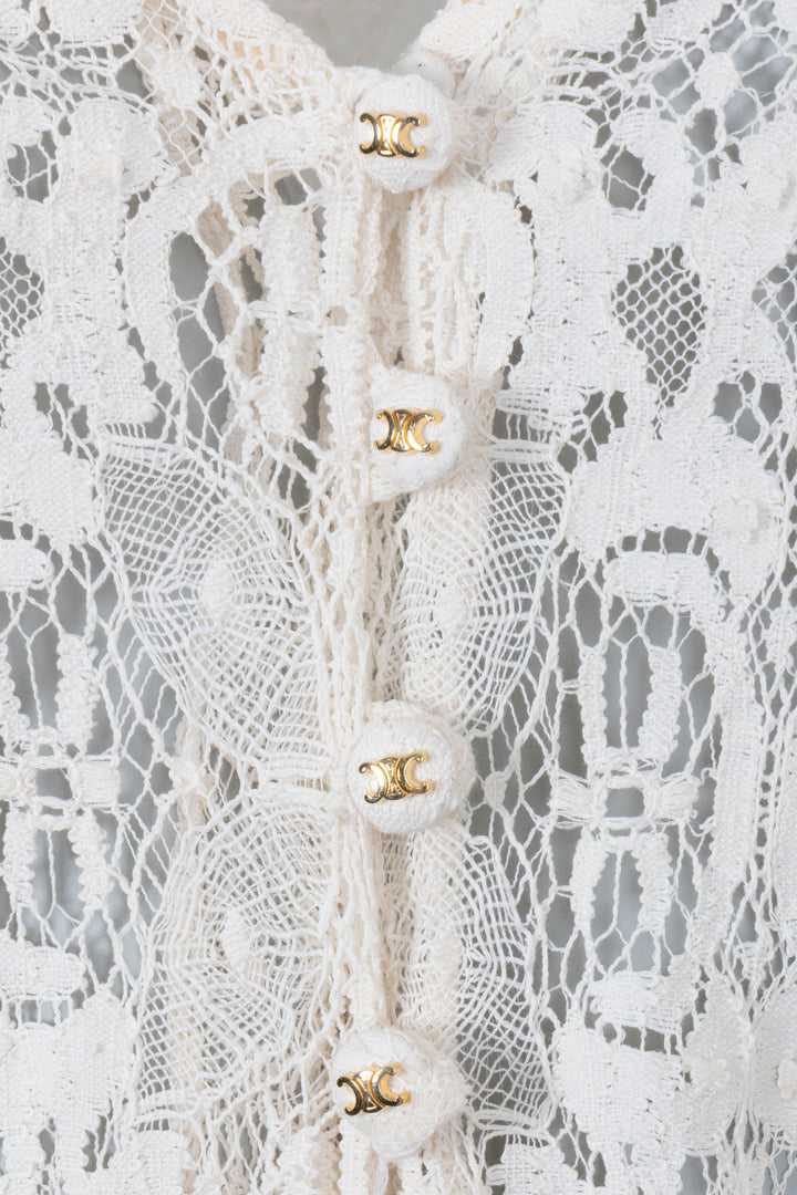 Robe CELINE Dentelle Beige