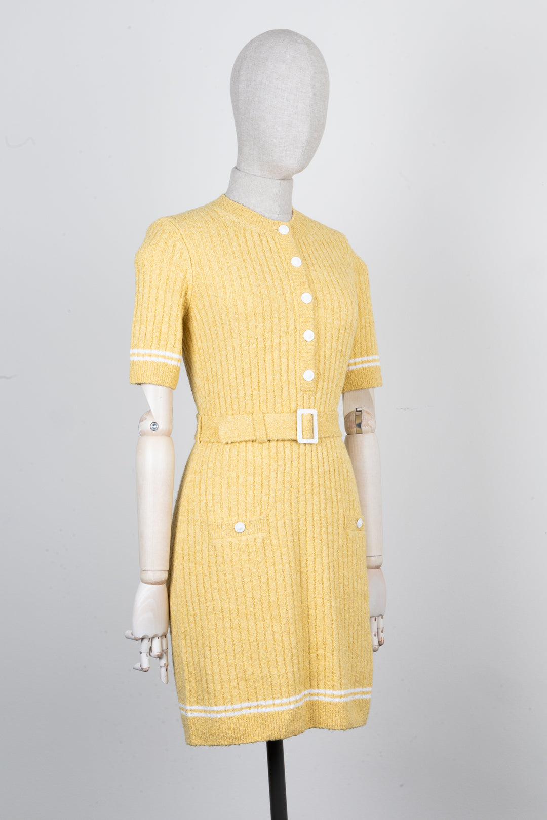 CHANEL 2022 Belted Tennis Dress Yellow