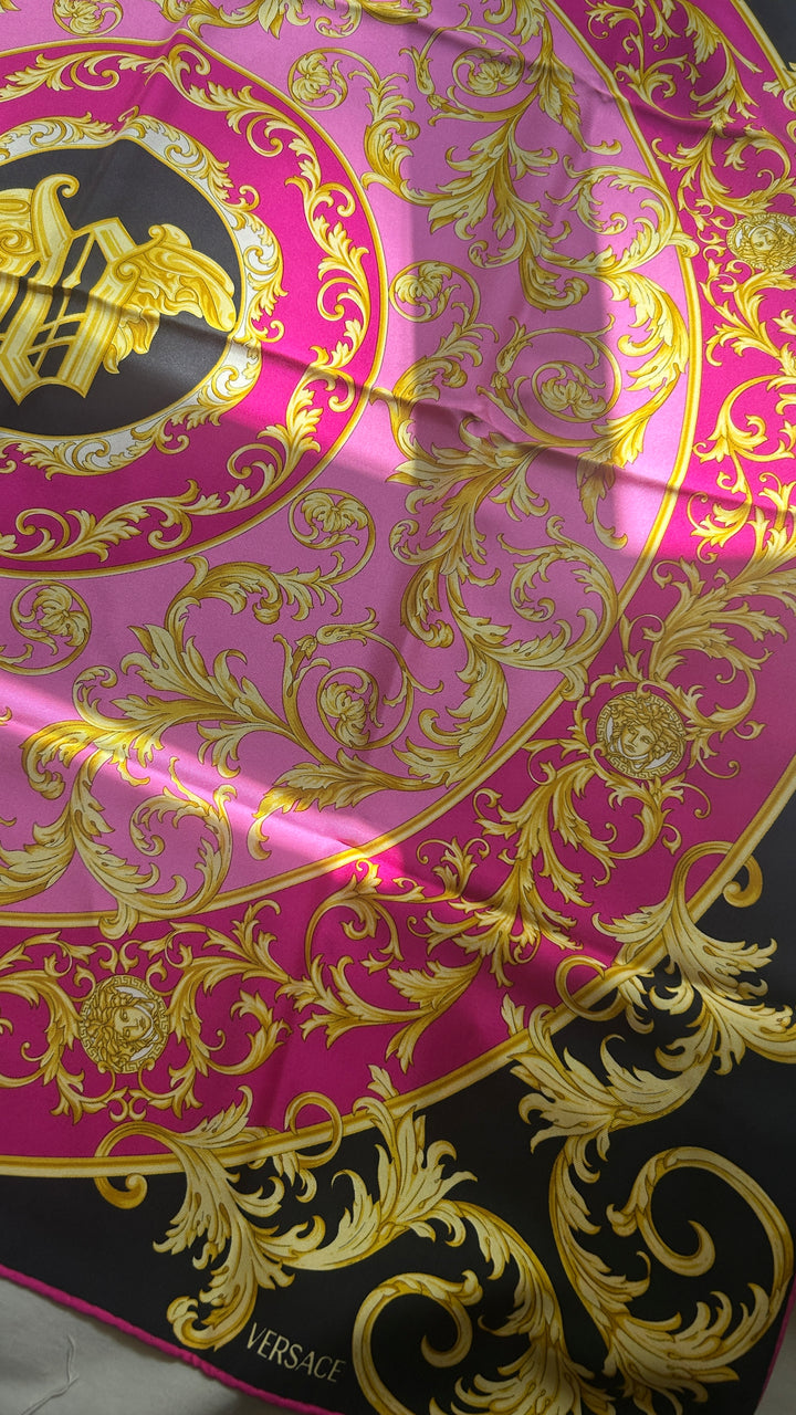 VERSACE Medusa Carré 90 Pink Black Gold