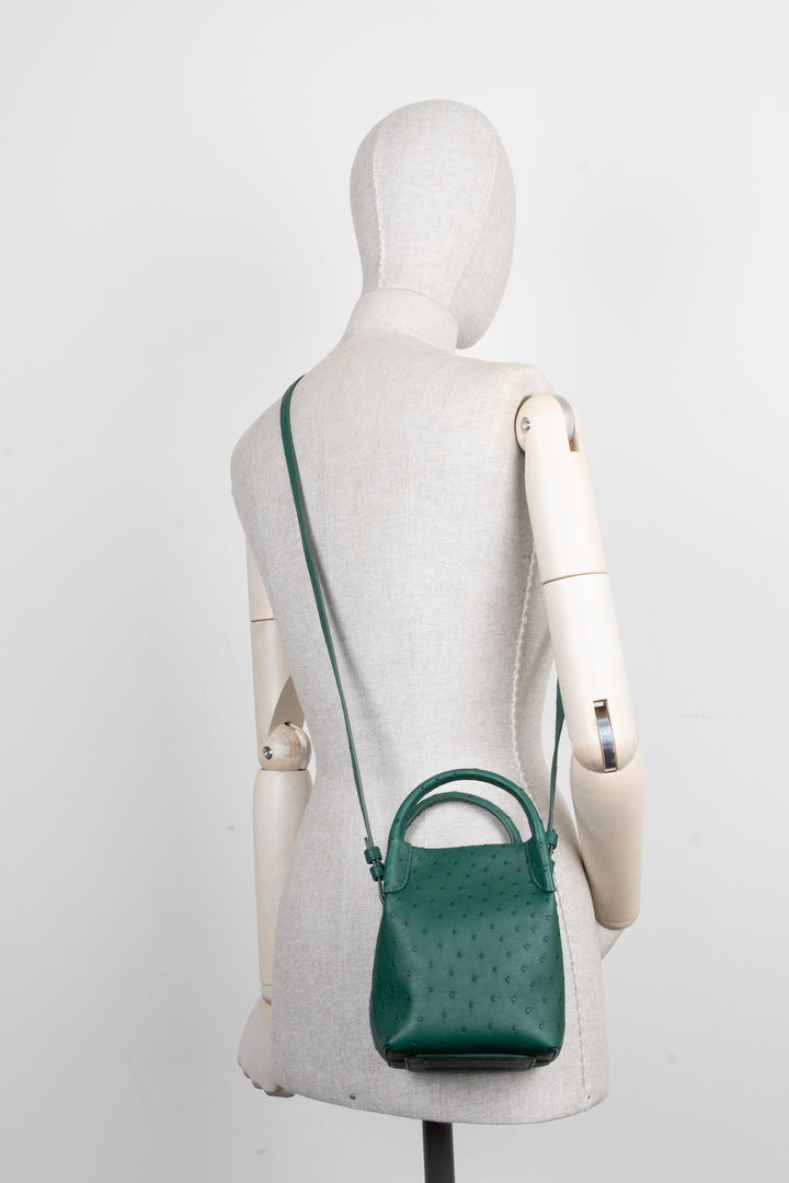 LORO PIANA Micro Bale Bag Green Ostrich