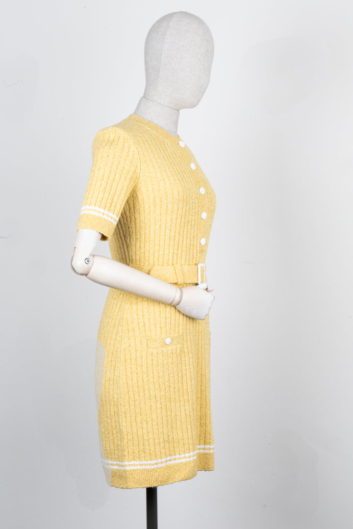 CHANEL 2022 Belted Tennis Dress Yellow