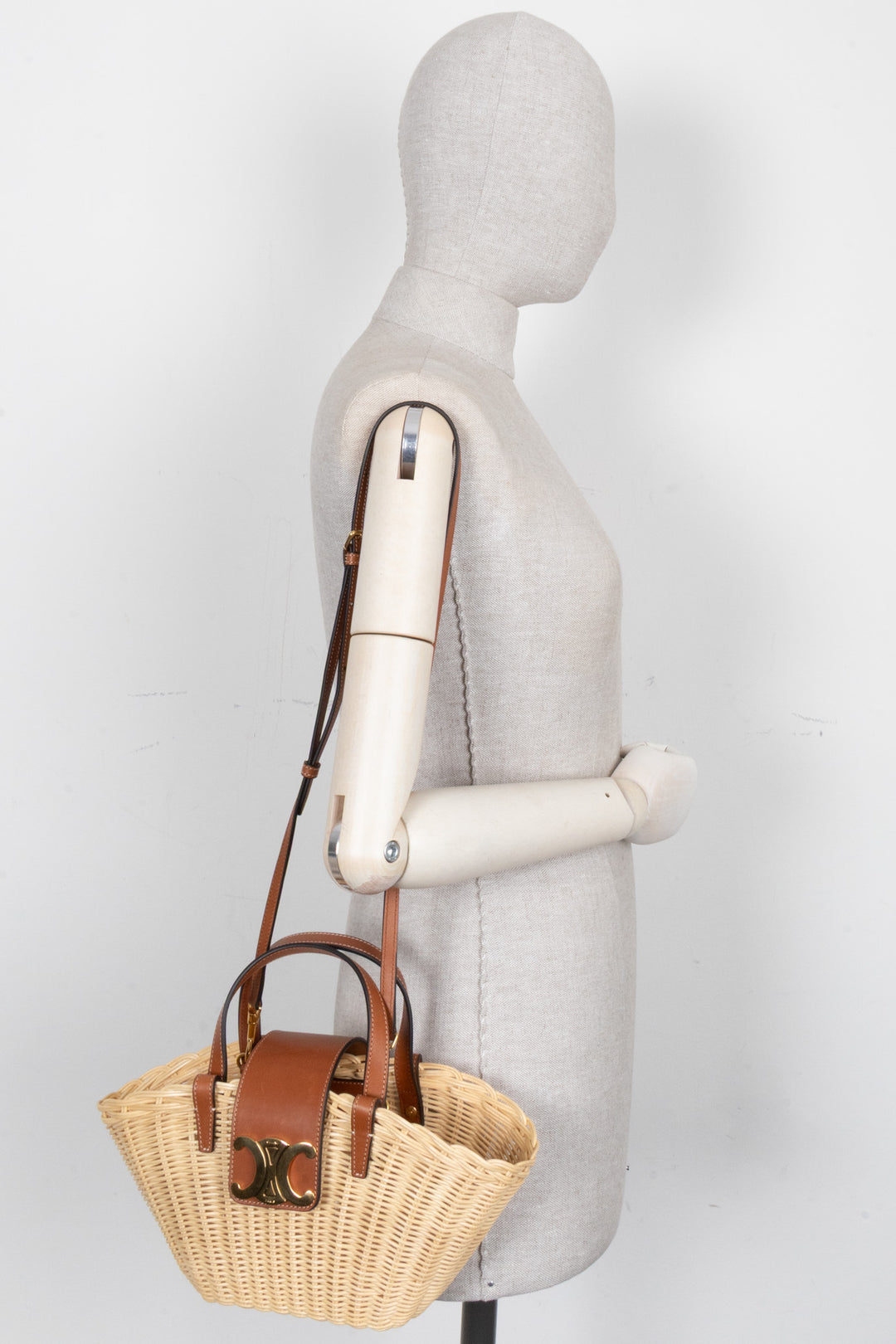CELINE Teen Couffin Basket Bag Brown