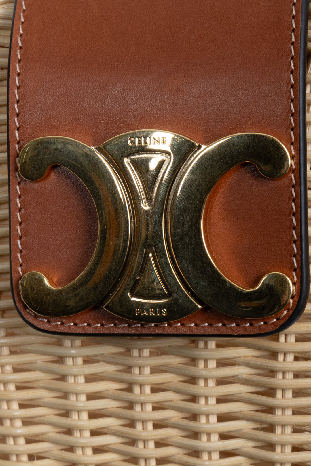 CELINE Teen Couffin Basket Bag Brown