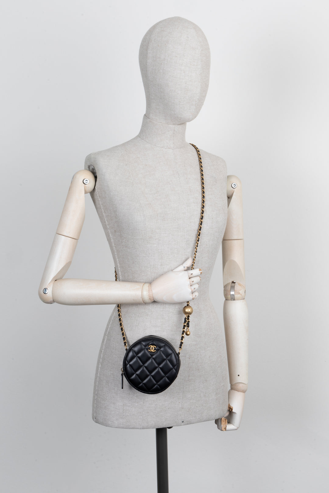 CHANEL Round Crossbody Bag Black