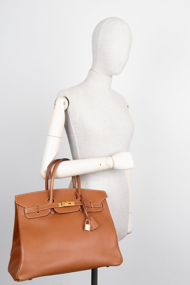 HERMÈS Birkin 35 Return Courchevel Gold