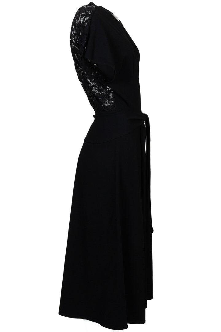 VALENTINO Lace Detail Dress Black